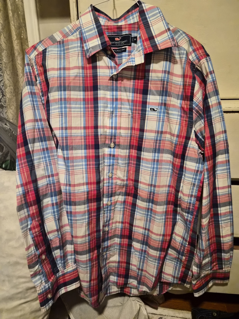 Vineyard Vines Slim Fit Plaid Whale Shirt Men’s Medium